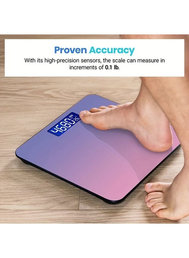 Aurora Pink Digital Bathroom Scale With Temperature Display 400lb Capacity Multi Unit LCD - Image 5